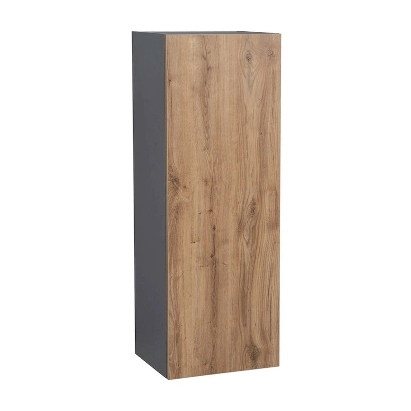 Meuble Haut Mural Gris à Porte Simple – 15"L × 42"H × 12"P, Montage par 1 Personne