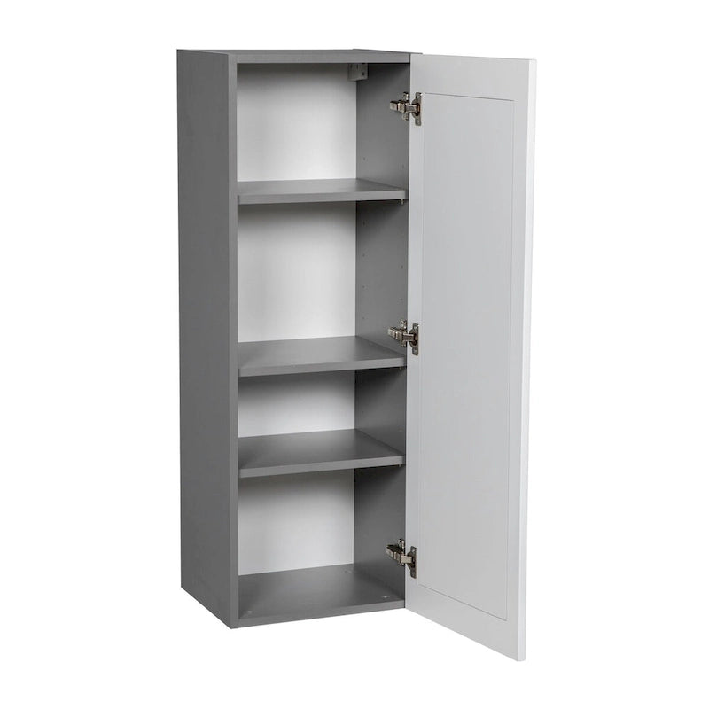 Meuble Haut Mural Gris à Porte Simple – 15"L × 42"H × 12"P, Montage par 1 Personne