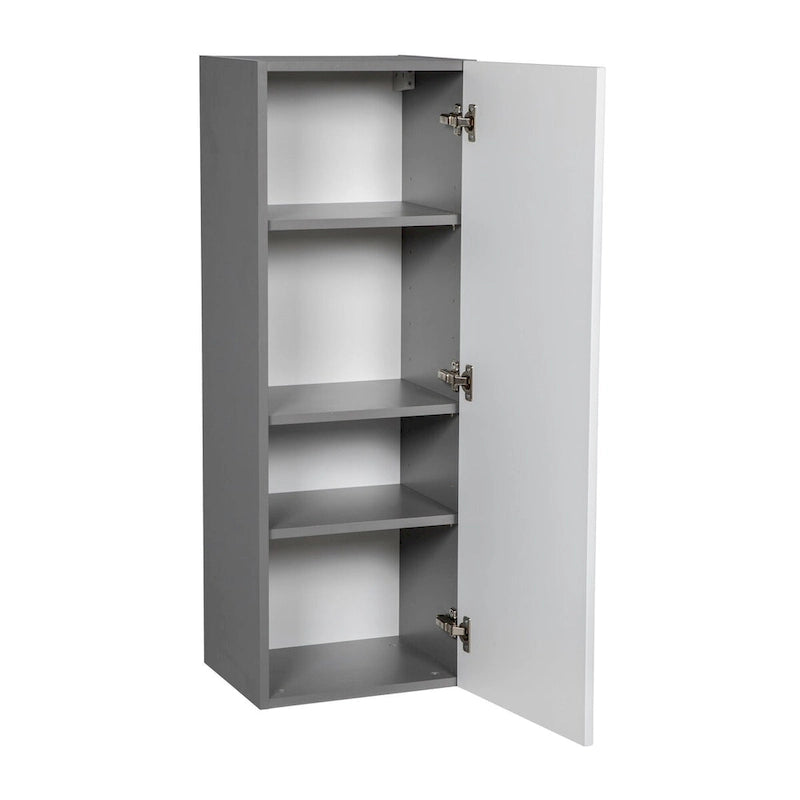 Meuble Haut Mural Gris à Porte Simple – 15"L × 42"H × 12"P, Montage par 1 Personne
