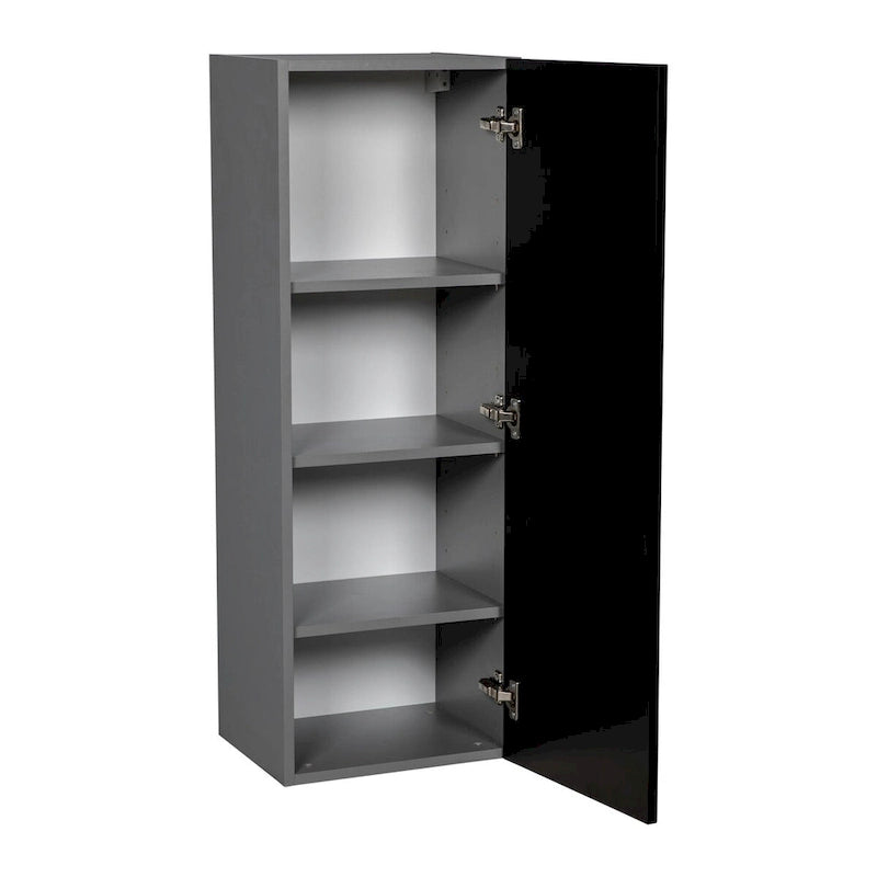 Meuble Haut Mural Gris à Porte Simple – 15"L × 42"H × 12"P, Montage par 1 Personne