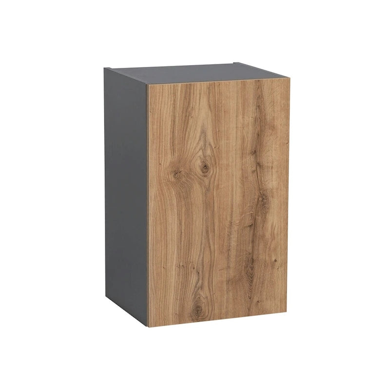 Meuble haut à porte simple – Blanc cassé / Gris / Noir / Transparent / Marron / Blanc – 53 cm L × 61 cm H × 30 cm P – 1 porte
