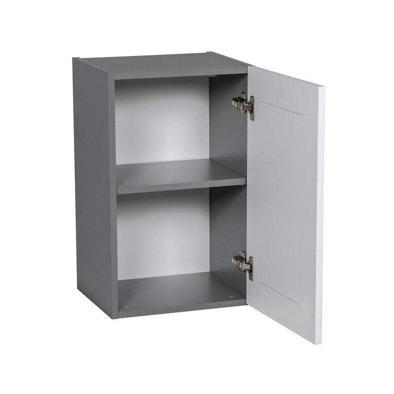 Meuble haut à porte simple – Blanc cassé / Gris / Noir / Transparent / Marron / Blanc – 53 cm L × 61 cm H × 30 cm P – 1 porte