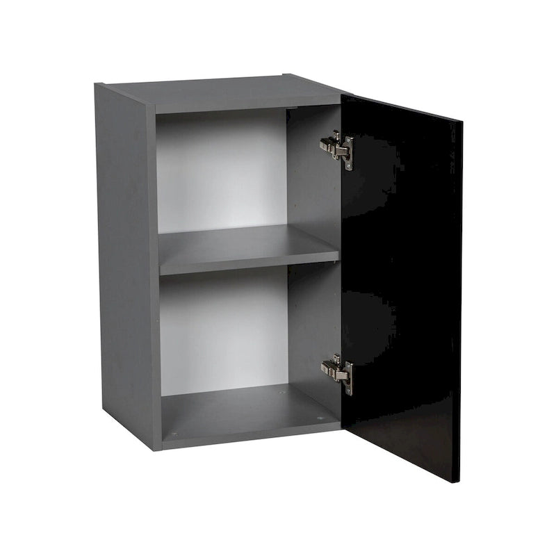 Meuble haut à porte simple – Blanc cassé / Gris / Noir / Transparent / Marron / Blanc – 53 cm L × 61 cm H × 30 cm P – 1 porte