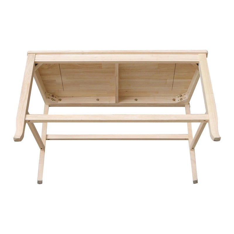 Banc en bois massif marron à dossier en X croisé – 2 places, hauteur d'assise 61 cm