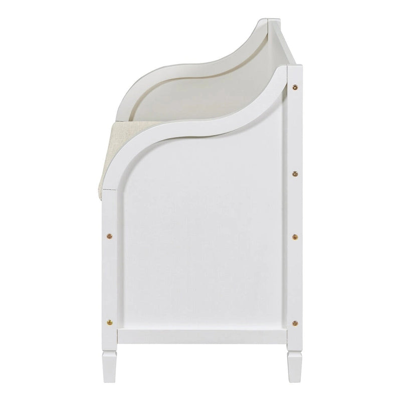 Banc de rangement en bois massif avec charnière de sécurité, 5 couleurs, 1 à 2 places