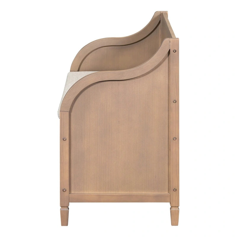 Banc de rangement en bois massif avec charnière de sécurité, 5 couleurs, 1 à 2 places