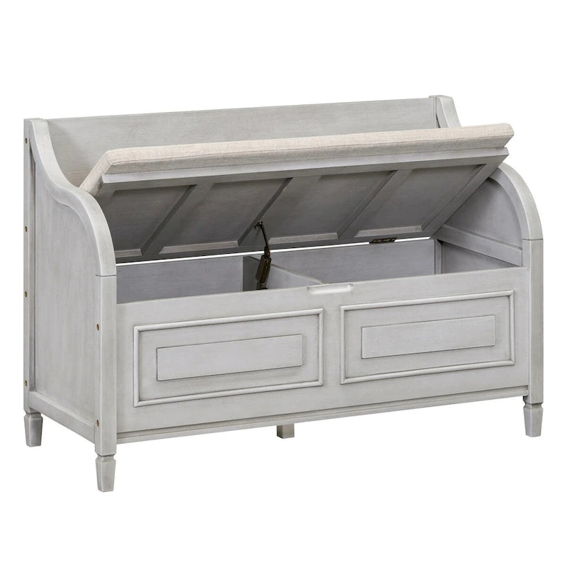 Banc de rangement en bois massif avec charnière de sécurité, 5 couleurs, 1 à 2 places