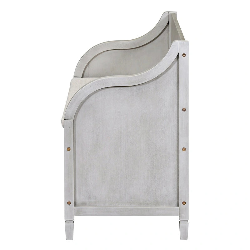 Banc de rangement en bois massif avec charnière de sécurité, 5 couleurs, 1 à 2 places
