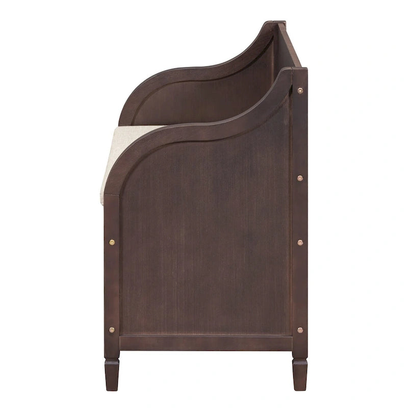 Banc de rangement en bois massif avec charnière de sécurité, 5 couleurs, 1 à 2 places