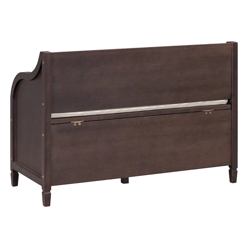 Banc de rangement en bois massif avec charnière de sécurité, 5 couleurs, 1 à 2 places