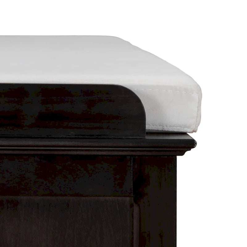 Banc de rangement en bois vintage avec 2 armoires – Gris délavé / Expresso / Bleu marine antique / Blanc, 1 place