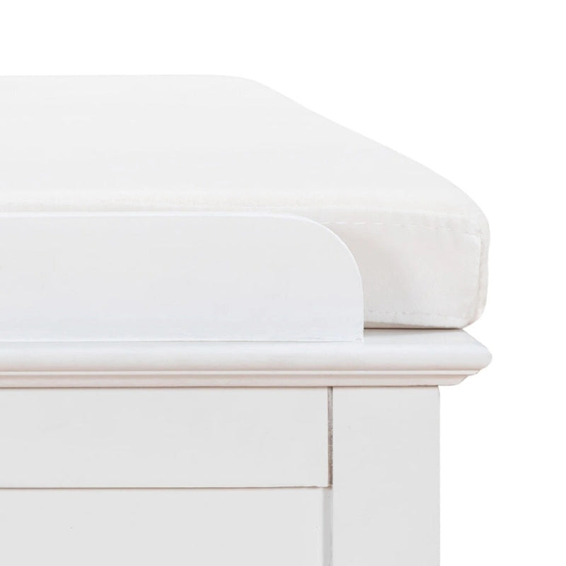 Banc de rangement en bois vintage avec 2 armoires – Gris délavé / Expresso / Bleu marine antique / Blanc, 1 place