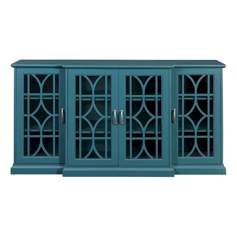 Armoire de rangement à 4 portes bleu sarcelle, simple