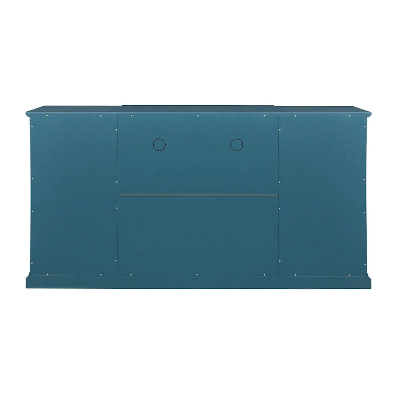 Armoire de rangement à 4 portes bleu sarcelle, simple