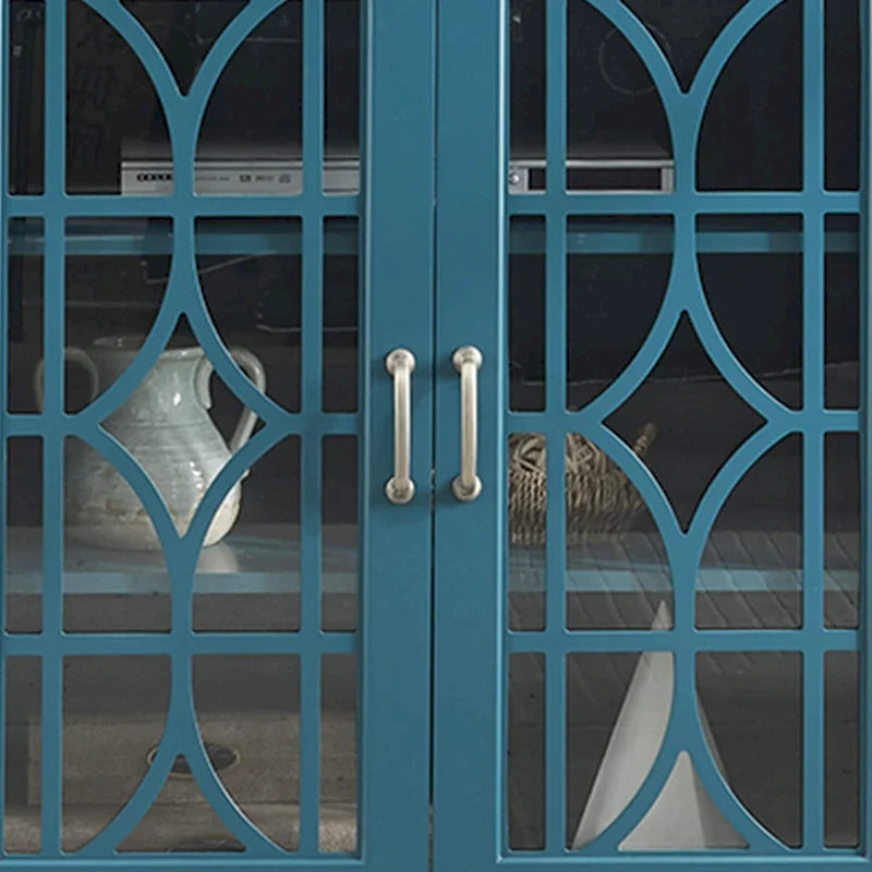 Armoire de rangement à 4 portes bleu sarcelle, simple