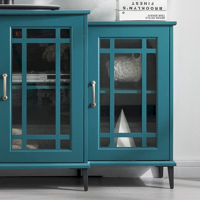Armoire de rangement à 4 portes bleu sarcelle, simple