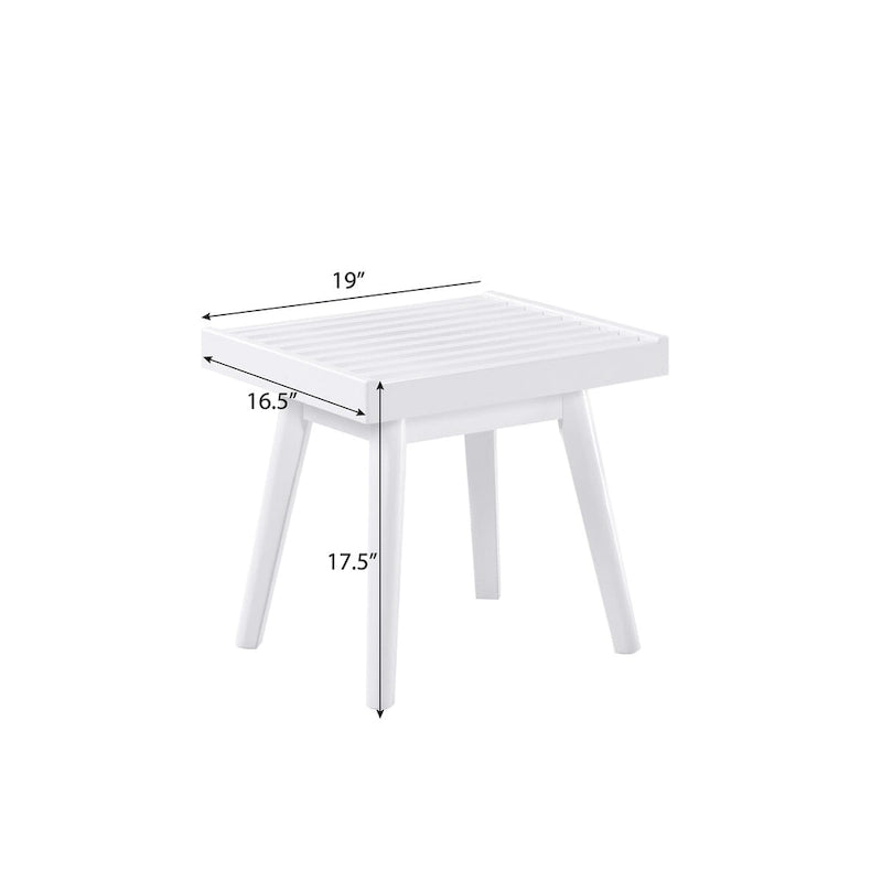 Banc en bois à lattes blanc, style campagnard, 1 place