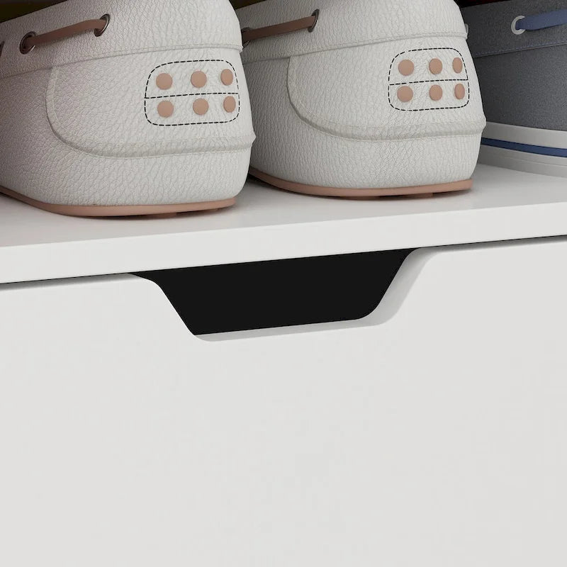 Meuble à chaussures haut blanc avec 13 étagères, peut contenir 40 paires