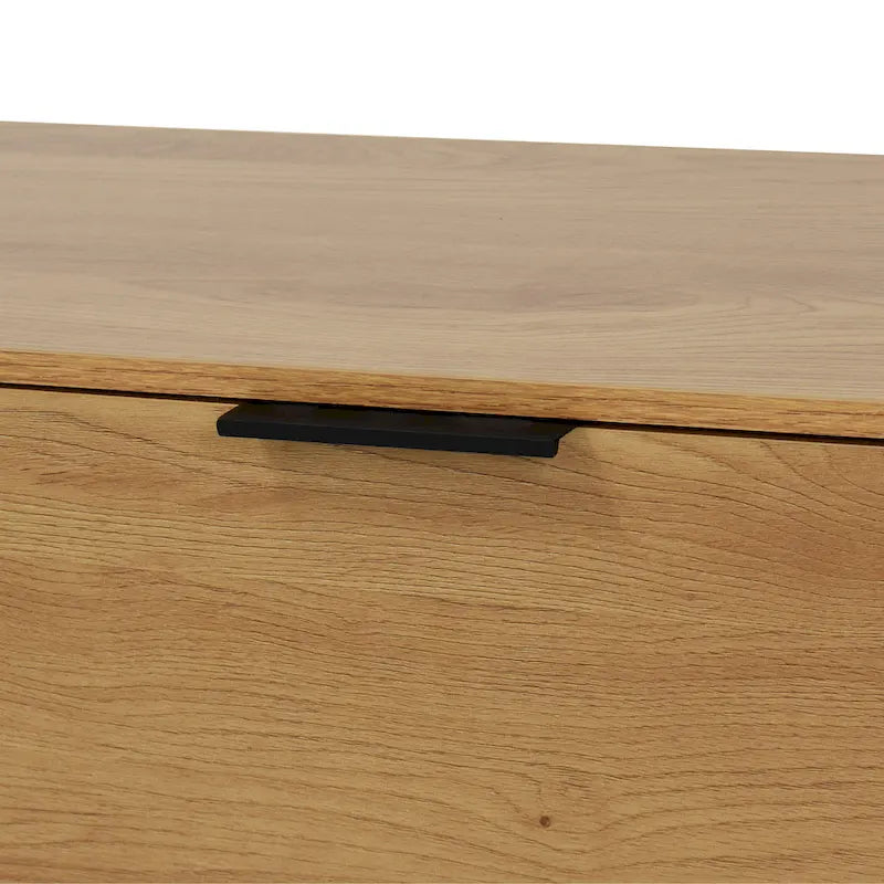 Buffet de cuisine/bahut 2 portes avec tiroirs, gris/naturel – Rangement à 2 zones