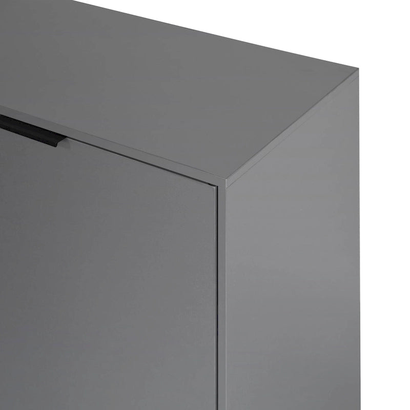 Buffet de cuisine/bahut 2 portes avec tiroirs, gris/naturel – Rangement à 2 zones