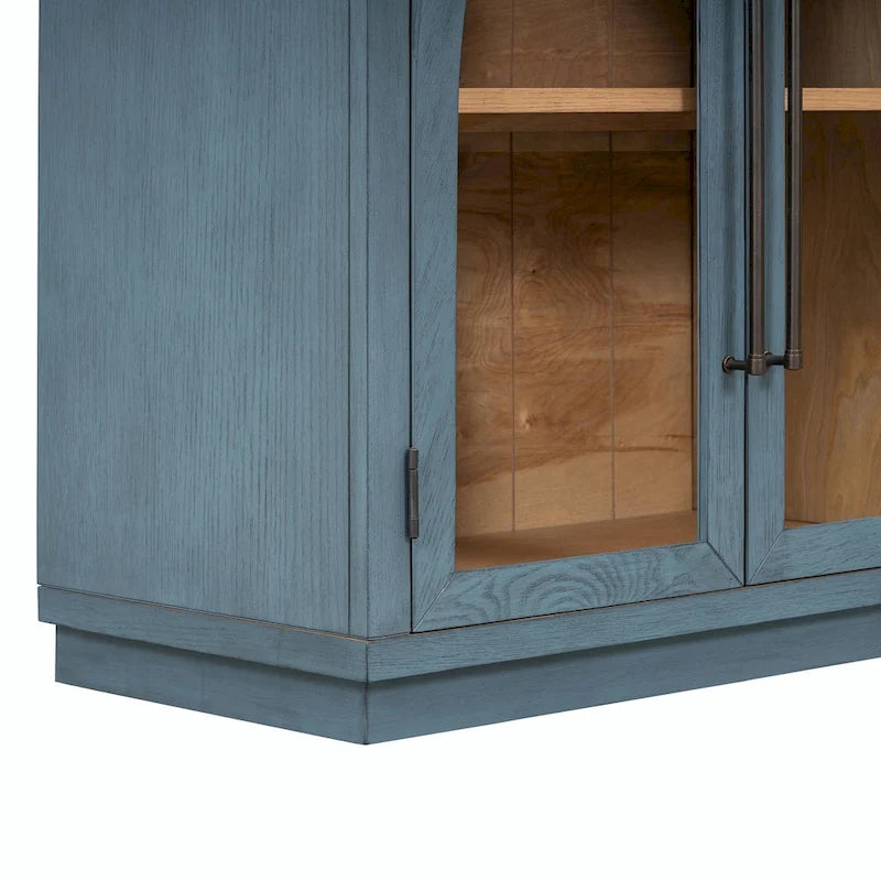 Buffet 4 portes Rétro Arched-Door bleu marine / noir