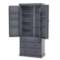 Armoire de cuisine autoportante à 2 portes (Gris / Crème / Blanc)