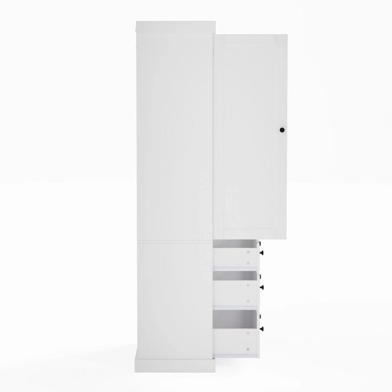 Armoire de cuisine autoportante à 2 portes (Gris / Crème / Blanc)