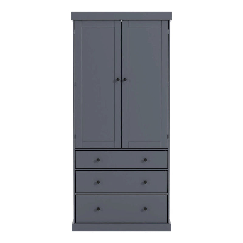 Armoire de cuisine autoportante à 2 portes (Gris / Crème / Blanc)