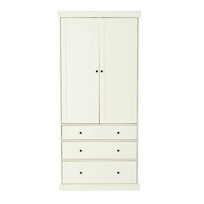 Armoire de cuisine autoportante à 2 portes (Gris / Crème / Blanc)