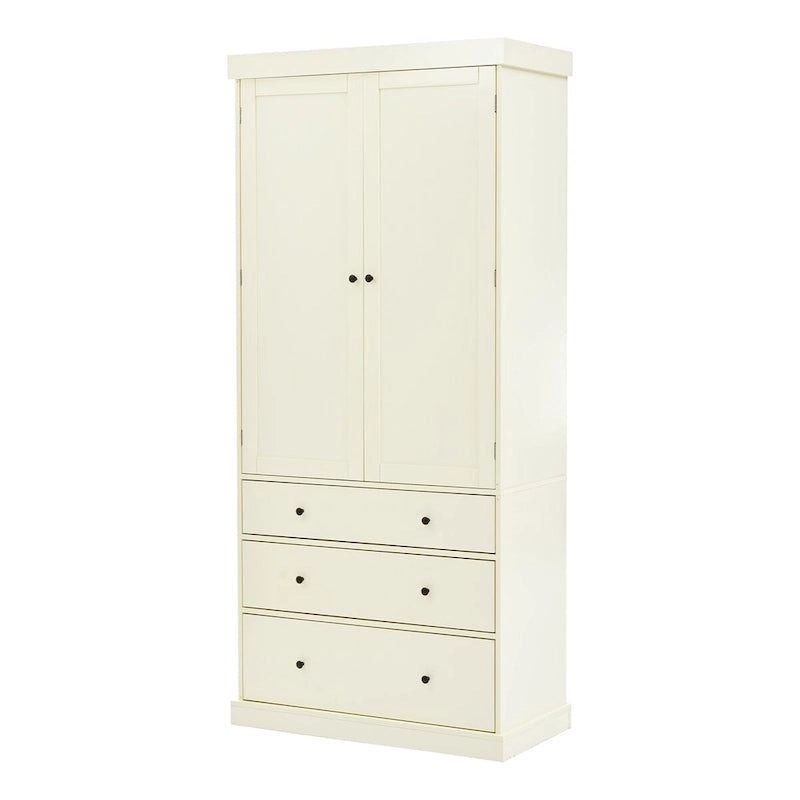 Armoire de cuisine autoportante à 2 portes (Gris / Crème / Blanc)