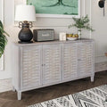 Buffet en Bois Naturel 4 Portes, Style Shabby Chic