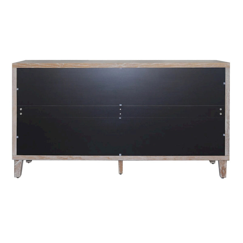 Buffet en Bois Naturel 4 Portes, Style Shabby Chic