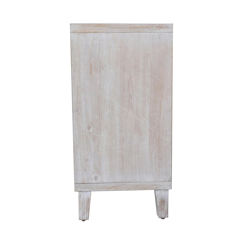 Buffet en Bois Naturel 4 Portes, Style Shabby Chic