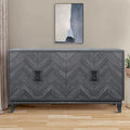 Buffet en bois gris foncé antique avec 2 armoires