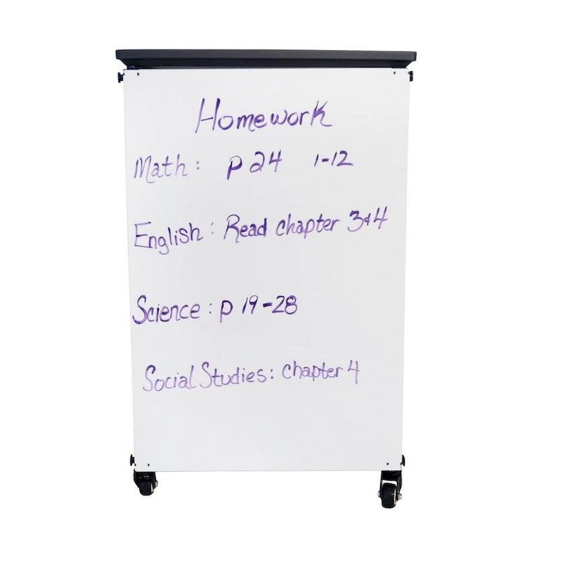 Armoire de rangement modulaire blanc/noir – 2 modules côte à côte, 6 bacs, utilisateur unique