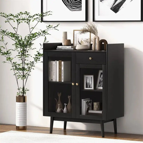 Bahut moderne du milieu du siècle noir, assemblage par 1 personne, 40,6P x 80L x 94H