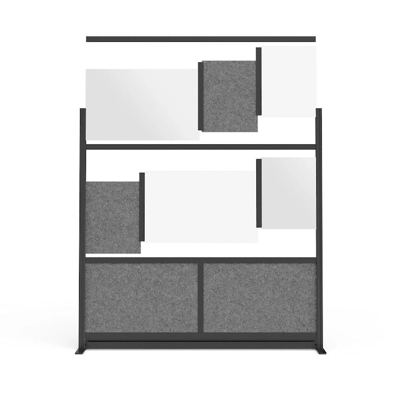 Séparateur de pièce modulaire noir – Espace de travail simple, mur de départ 70" x 70"