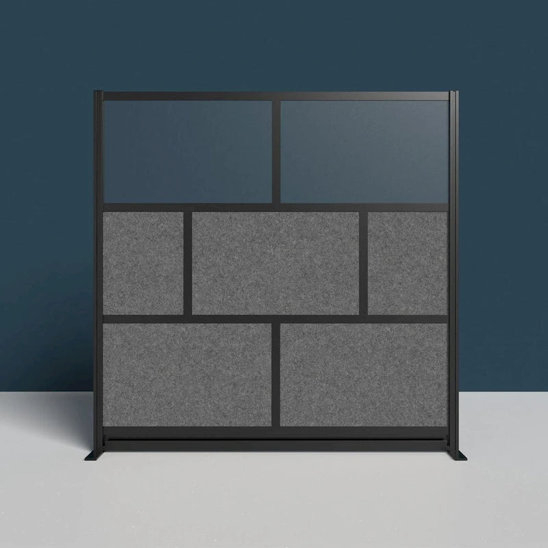 Séparateur de pièce modulaire noir – Espace de travail simple, mur de départ 70" x 70"