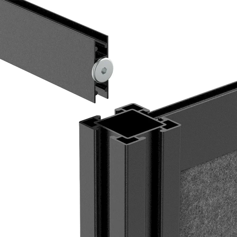 Séparateur de pièce modulaire noir – Espace de travail simple, mur de départ 70" x 70"