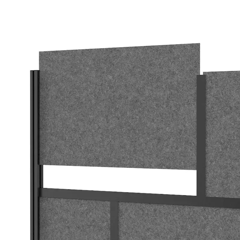 Séparateur de pièce modulaire noir – Espace de travail simple, mur de départ 70" x 70"