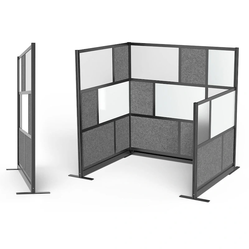 Séparateur de pièce modulaire noir – Espace de travail simple, mur de départ 70" x 70"