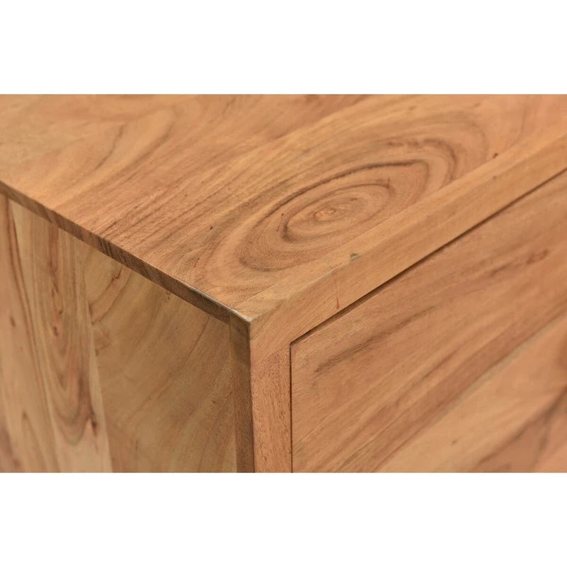 Buffet en bois massif à bords bruts, style industriel rustique, 175 cm