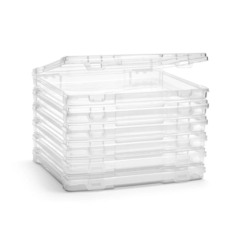 Boîtier de projet portable empilable transparent, format légal – Lot de 6