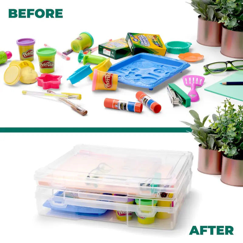 Boîtier de projet portable empilable transparent, format légal – Lot de 6
