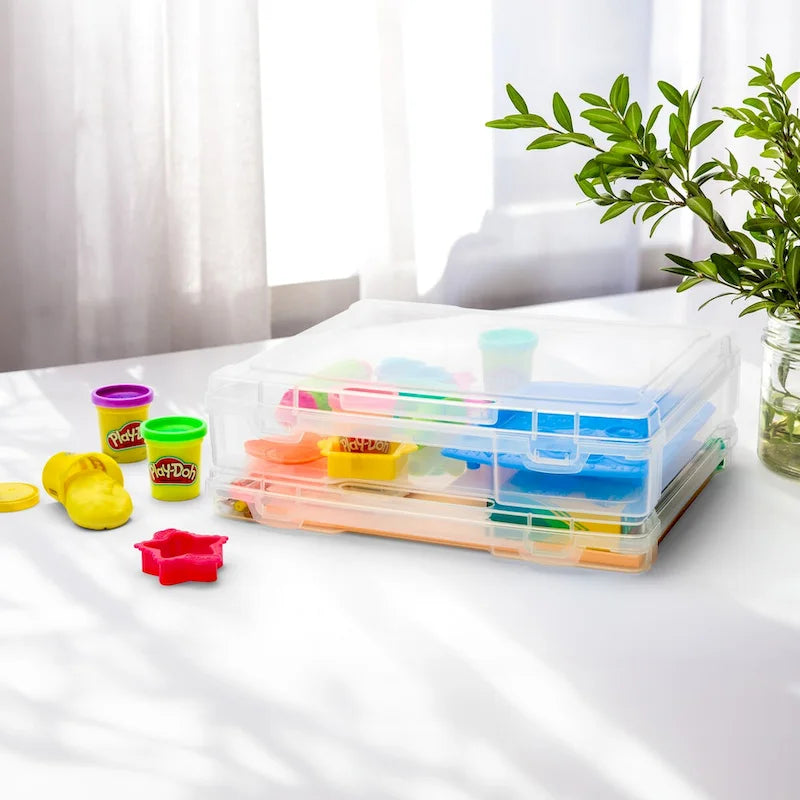 Boîtier de projet portable empilable transparent, format légal – Lot de 6