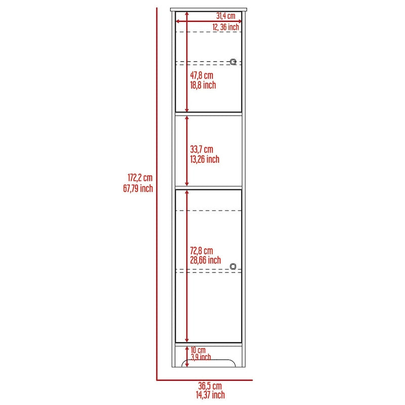 Meuble de rangement beige en lin – Double porte, 4 étagères, unité simple