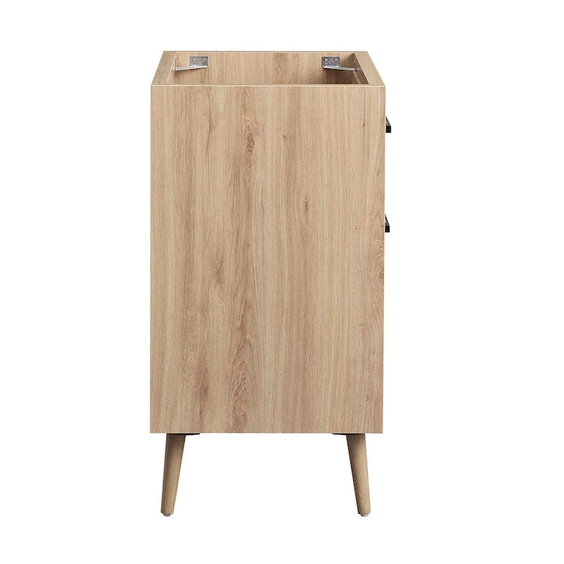 Meuble-lavabo blanc chêne de 24 po, vasque simple (évier non inclus)