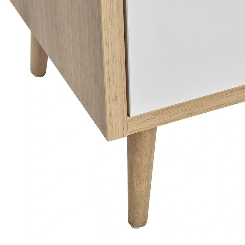 Meuble-lavabo blanc chêne de 24 po, vasque simple (évier non inclus)