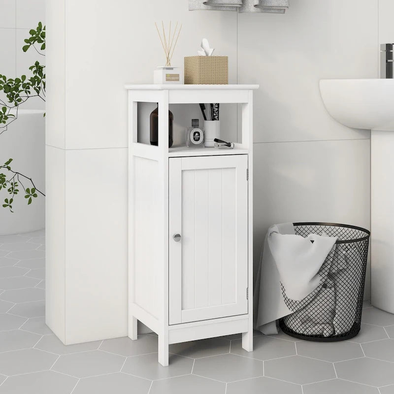 Meuble de rangement à porte unique peint en blanc, 32 x 30 x 80 cm, pour 1 personne