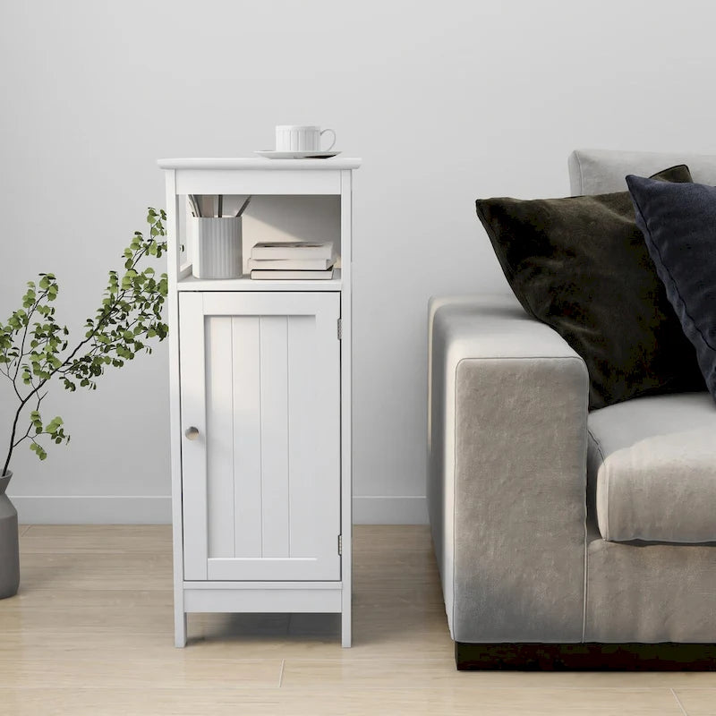 Meuble de rangement à porte unique peint en blanc, 32 x 30 x 80 cm, pour 1 personne